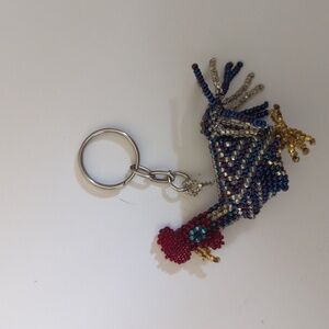 Beaded rooster keychain